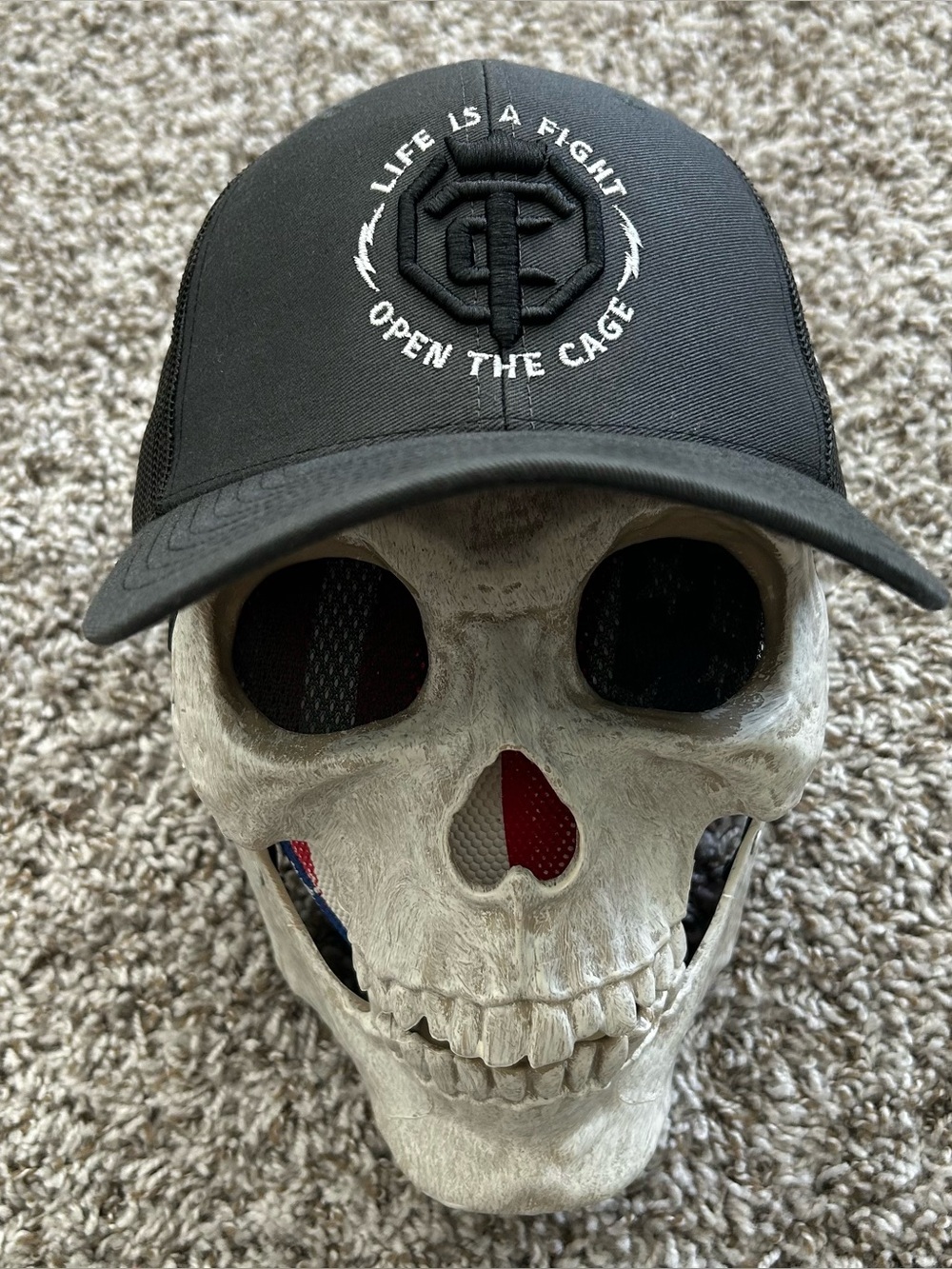 Richardson 112 "Life Is A Fight" Open The Cage Trucker Hat - Black Snapbac